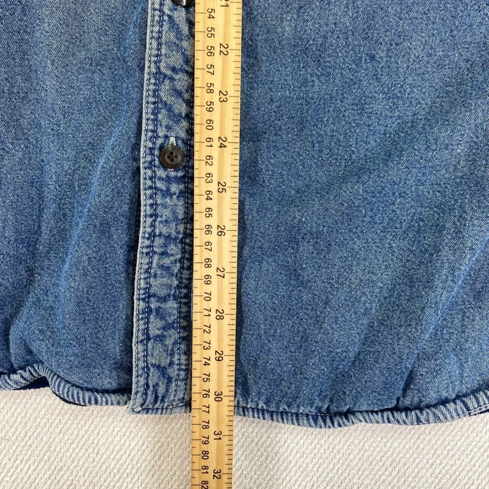 Levi Strauss Denim Shirt Mens XXL Blue Blanket Lined Plaid Workwear Shacket Read - Picture 4 of 14